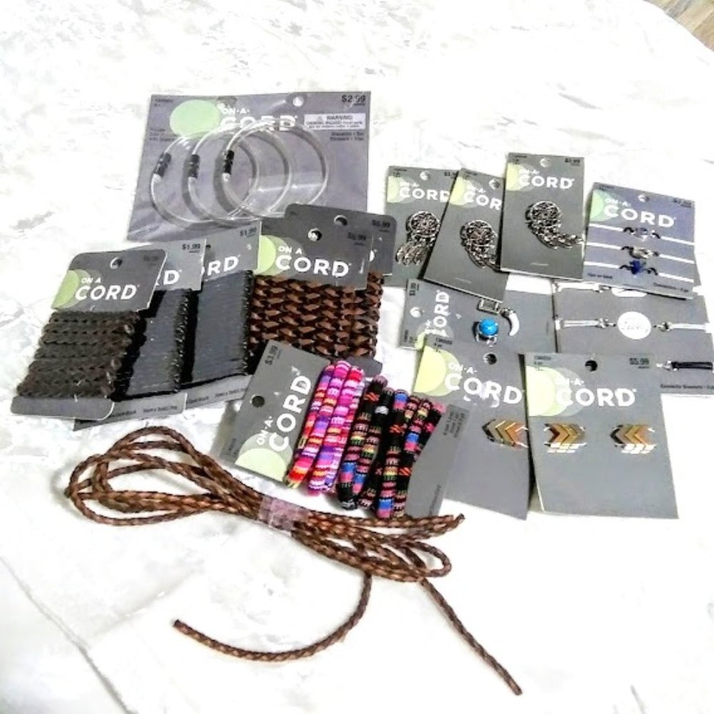 BRACELET MAKING SUPPLIES*ON-A-CORD BRAND*GROUP OF ASSORTED ITEMS*